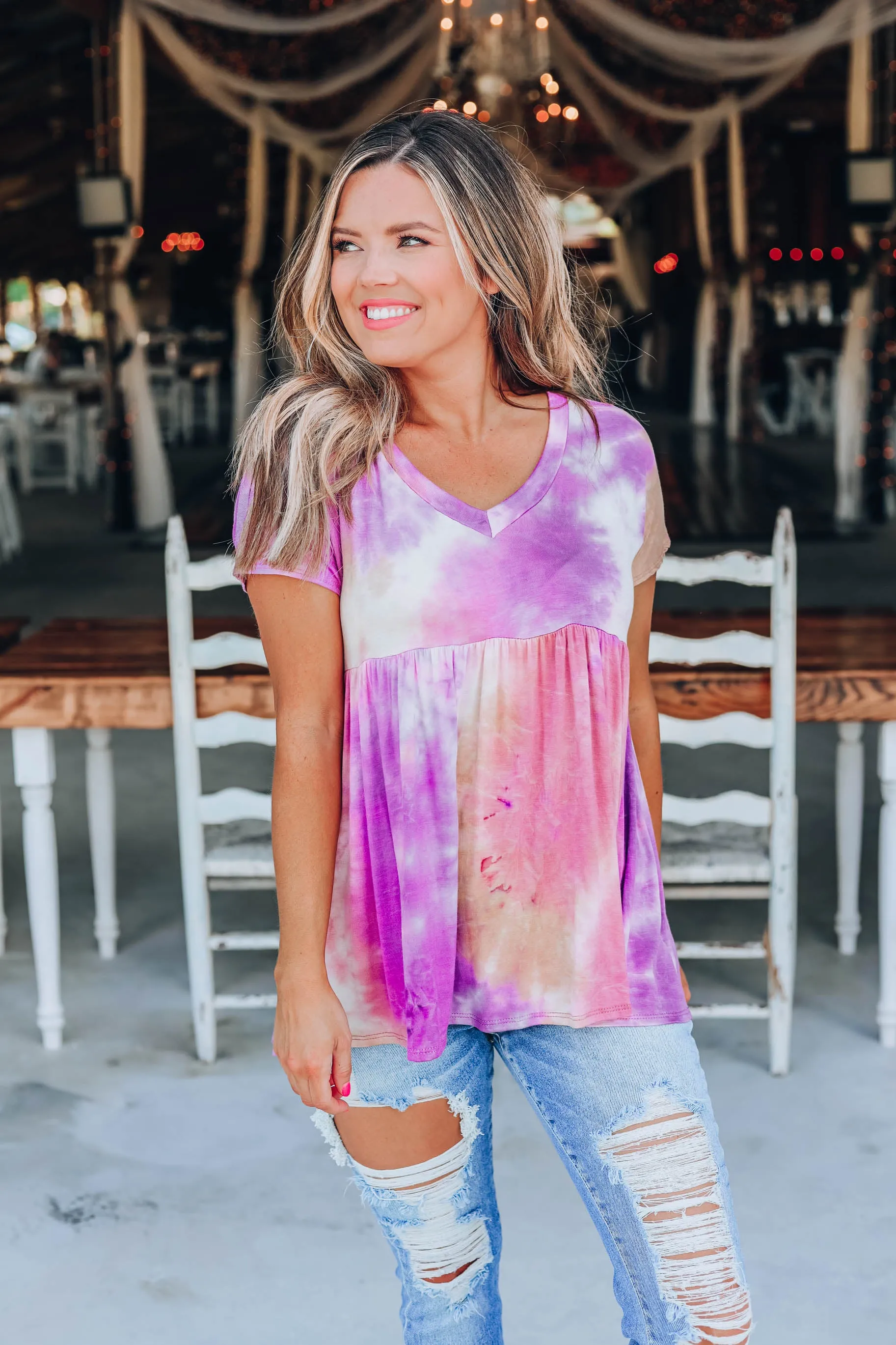 Tie Dye Craze Baby Doll Top - Imperfect