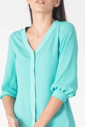 Turquoise Buttondown Blouse