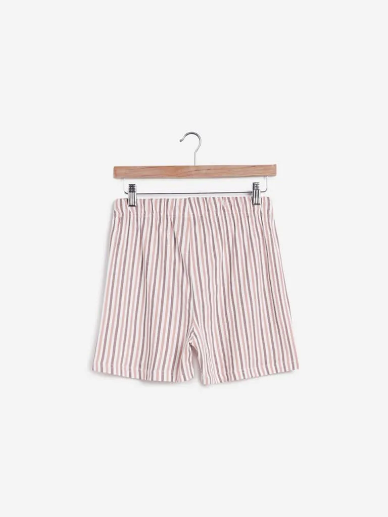 Wunderlove Light Brown Striped Shorts